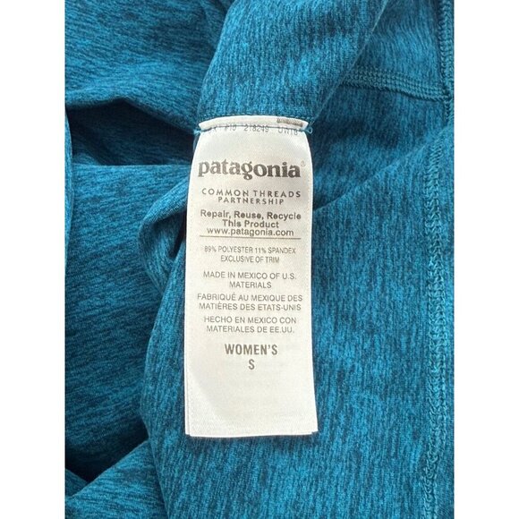 Patagonia Women's Long Sleeve Performance Top Open Layered Back Teal Soft Size S - Picture 8 of 11